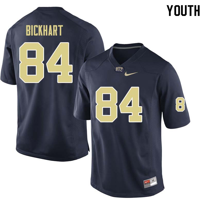 Youth #84 Garrett Bickhart Pittsburgh Panthers College Football Jerseys Sale-Navy